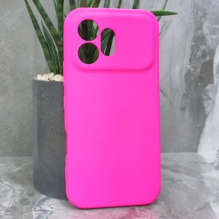 Huawei Honor 600. Накладка, Silicone Cover, ярко-розовый