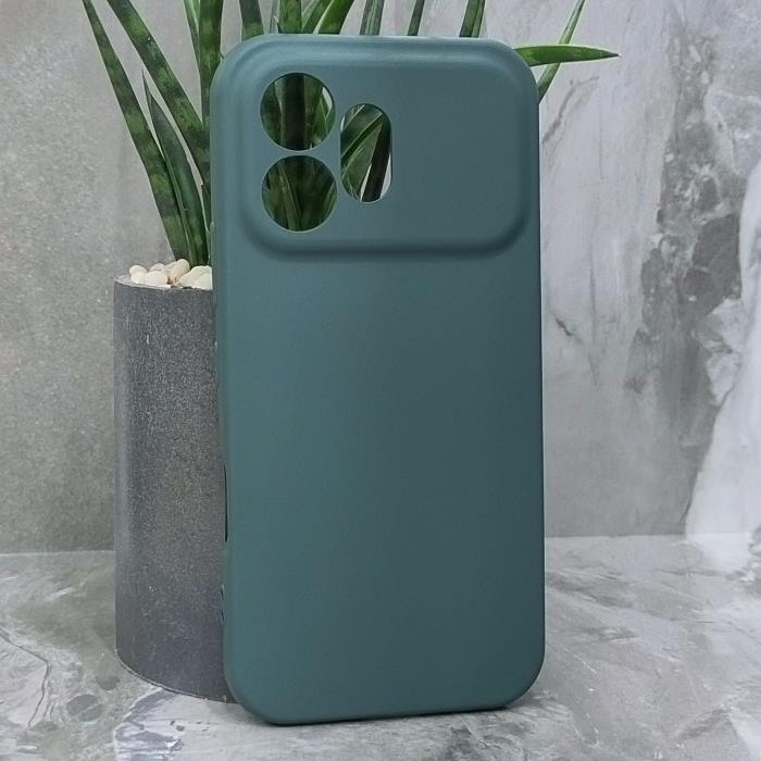 Huawei Honor 600. Накладка, Silicone Cover, темно-зеленый
