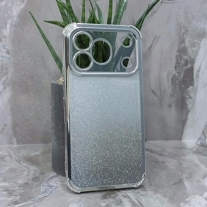 Huawei Honor 600 Pro. Накладка, Heavy Armor TPU, вкладка с блестками, серебристые края