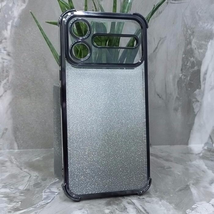 Infinix Smart 20. Накладка, Heavy Armor TPU, вкладка с блестками, черные края