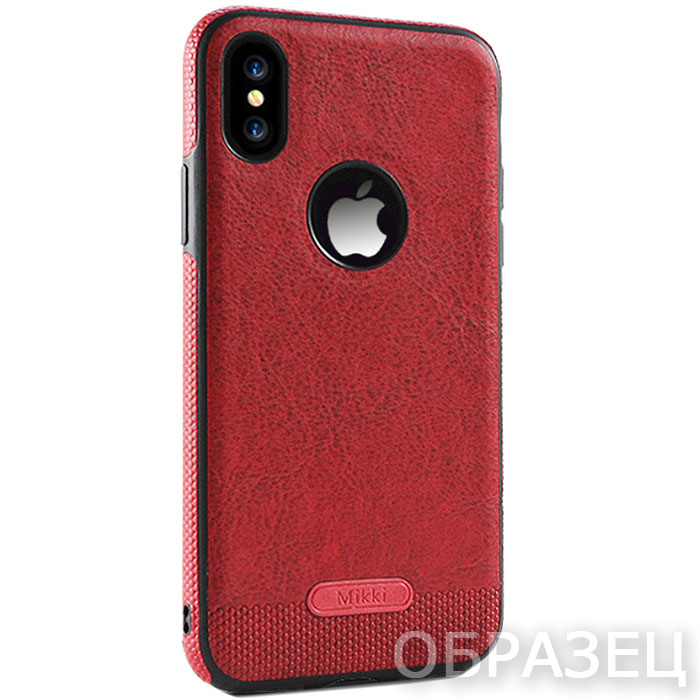 iPhone 5/5s/se. Накладка, силикон + экокожа, Dimiis/Mikki, красный