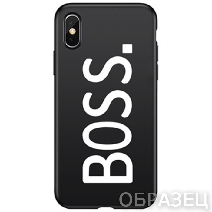 iPhone 6 Plus/6s Plus. Накладка, силикон, Black Case Print, BOSS