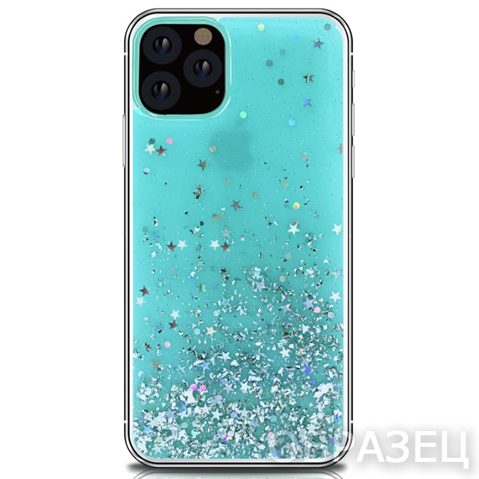 iPhone 6 Plus/6s Plus. Накладка, Epoxy Glitter, бирюзовый