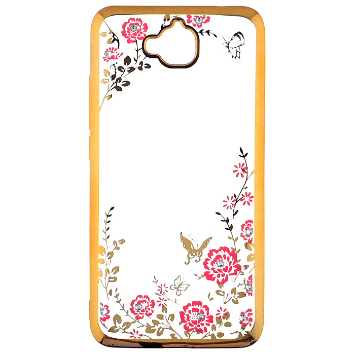 Huawei Honor 4C Pro. Накладка, силикон, Secret Garden, золотой