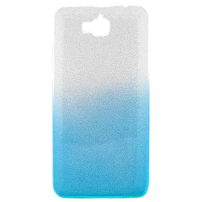 Huawei Honor 4C Pro. Накладка, силикон, вкладка с блестками, голубой и серебристый