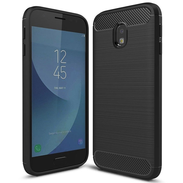Samsung J3 2017. Накладка, силикон, Rugged Armor, черный