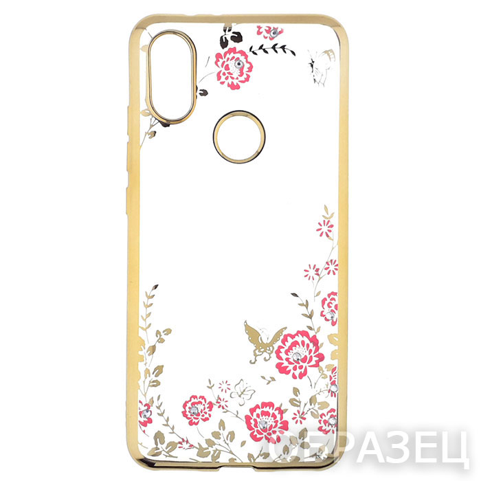 Samsung S5. Накладка, силикон, Secret Garden, золотой