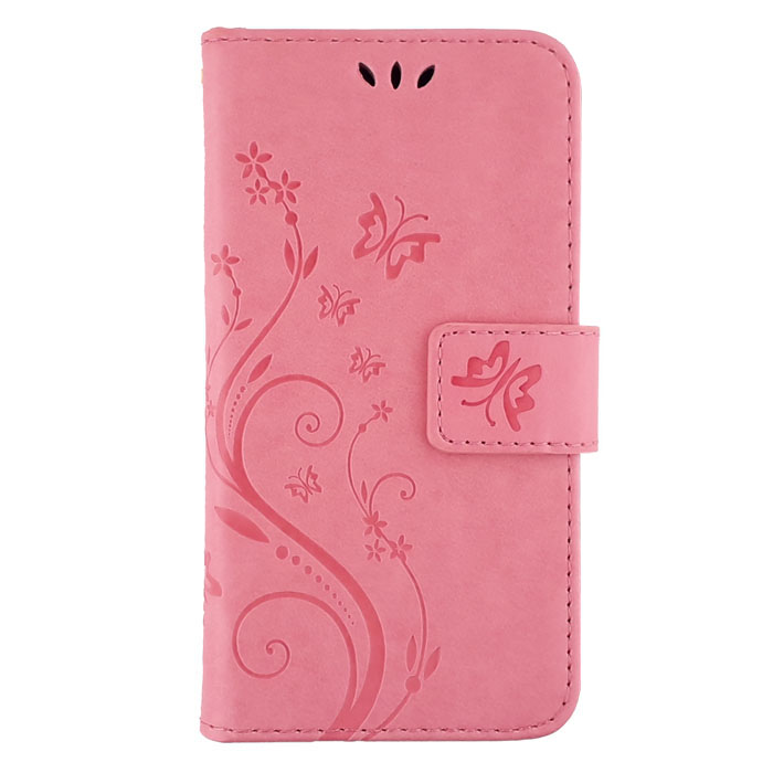 Huawei Y3 2017. Книжка, бабочка и цветы, светло-розовый