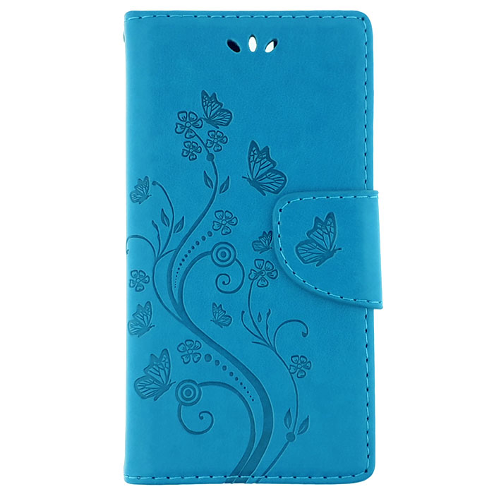 Huawei Y5 2017. Книжка, бабочка и цветы, голубой