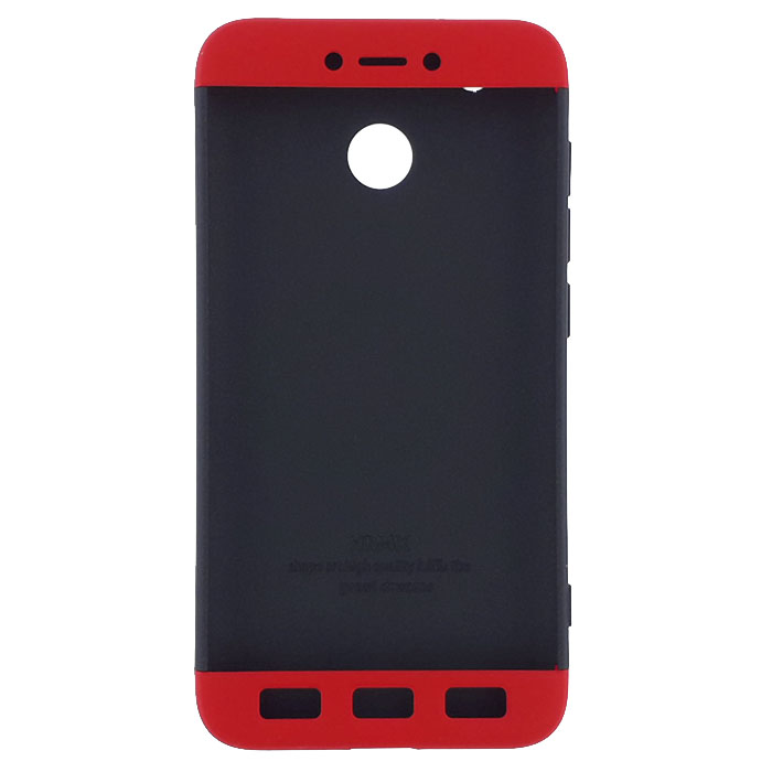 Xiaomi 4X. Накладка, пластик, спереди и сзади, 360, черный и красный
