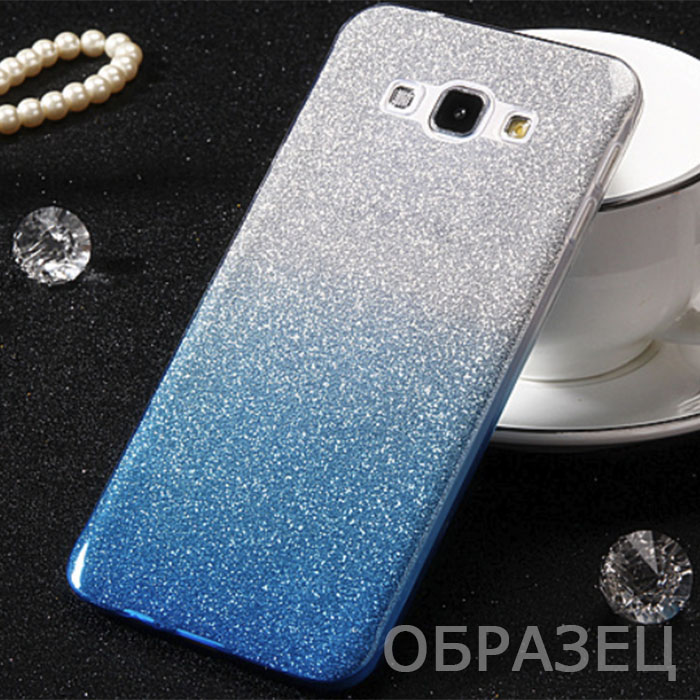Xiaomi Note 4/Note 4x. Накладка, силикон, вкладка с блестками, голубой и серебро