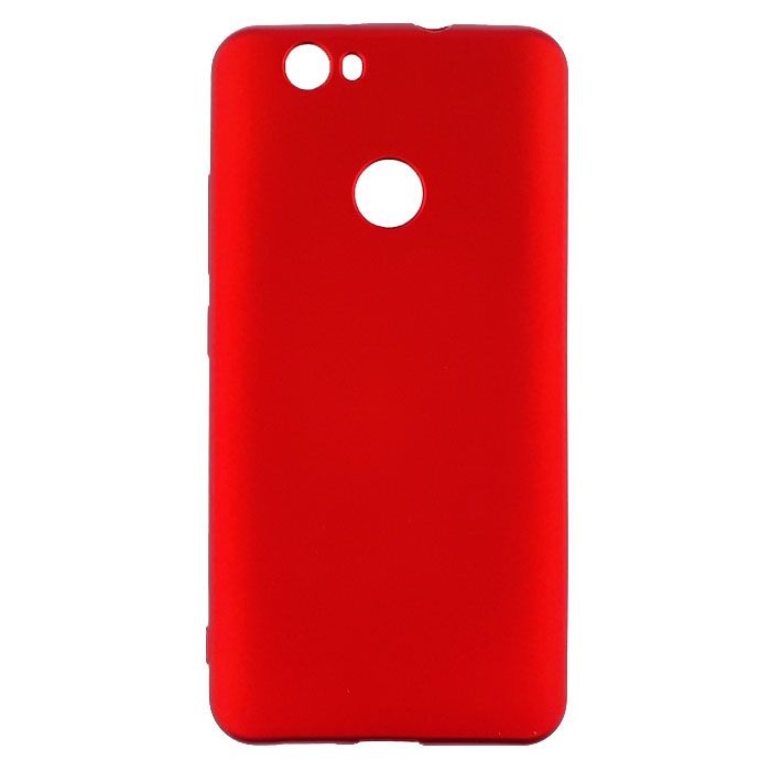 Huawei Nova. Накладка, силикон, Soft-touch, красный