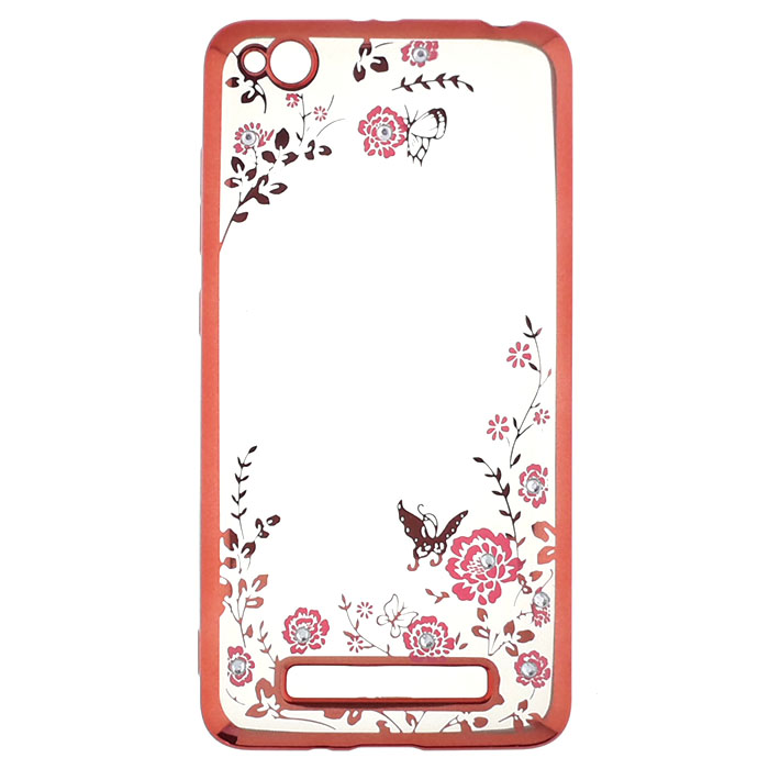 Xiaomi 4a. Накладка, силикон, Secret Garden, розовое золото