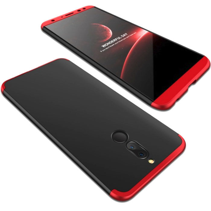 Huawei Nova 2i. Накладка, пластик, спереди и сзади, 360, черный и красный