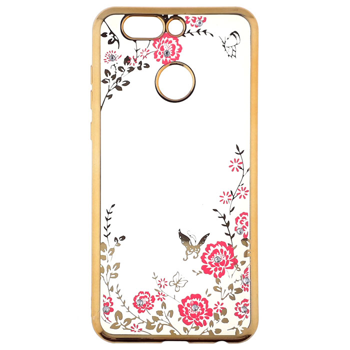 Huawei Nova 2 Plus. Накладка, силикон, Secret Garden, золотой