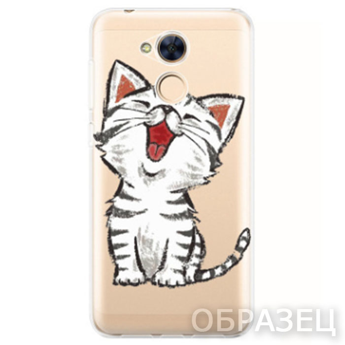 Xiaomi Redmi 5 Plus. Накладка, силикон, Simple Print, Котенок