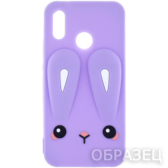 Xiaomi Redmi 5 Plus. Накладка, силиконовый персонаж, заяц, фиолетовый