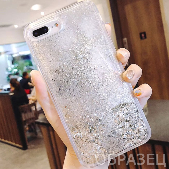 Huawei P20 Lite. Накладка, силикон, переливающийся, многоугольники серебристые
