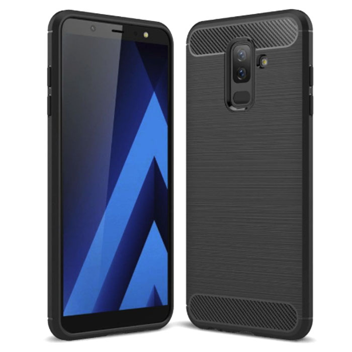 Samsung A6+ 2018. Накладка, силикон, Rugged Armor, черный