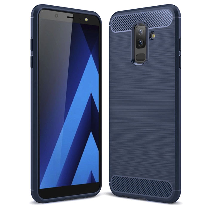 Samsung A6+ 2018. Накладка, силикон, Rugged Armor, темно-синий