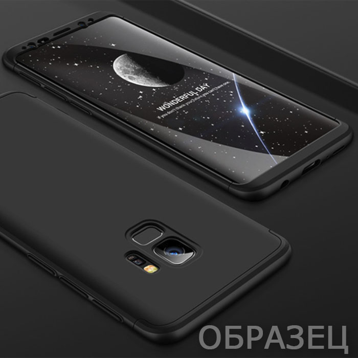 Samsung J4 2018. Накладка, пластик, спереди и сзади, 360, черный