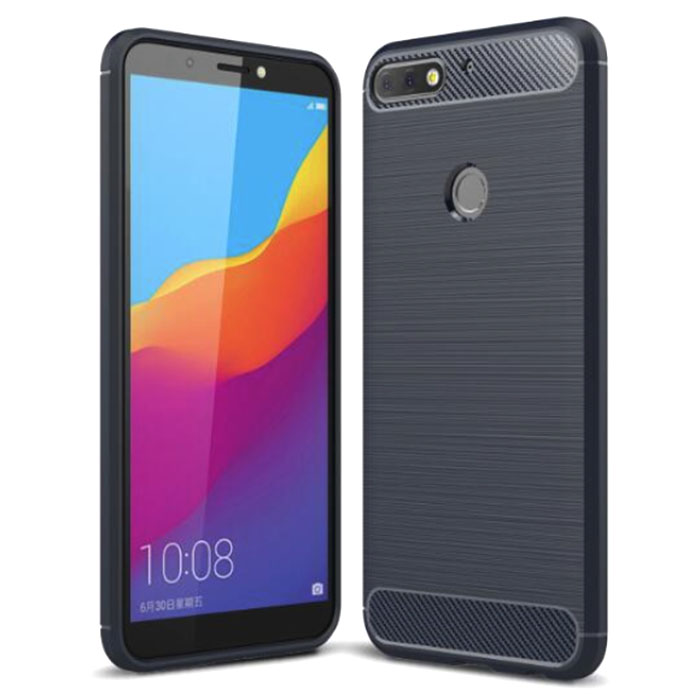 Huawei Honor 7C Pro. Накладка, силикон, Rugged Armor, темно-синий